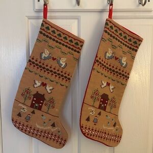 Needlepoint Christmas Stockings - Set of 2